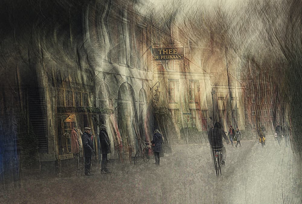 Moody European Street by Jan van der Linden — canvas wall art
