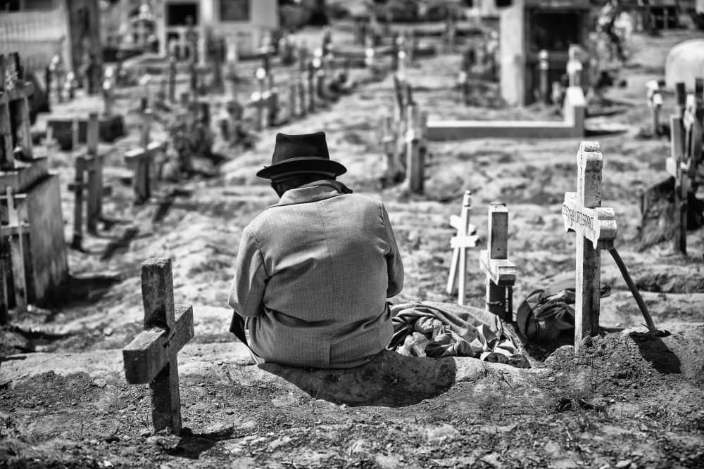 Solitary Graveyard Reflection by Goran Jovic — canvas wall art