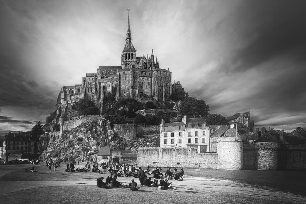 Dramatic Mont Saint Michel by Uschi Hermann — canvas wall art