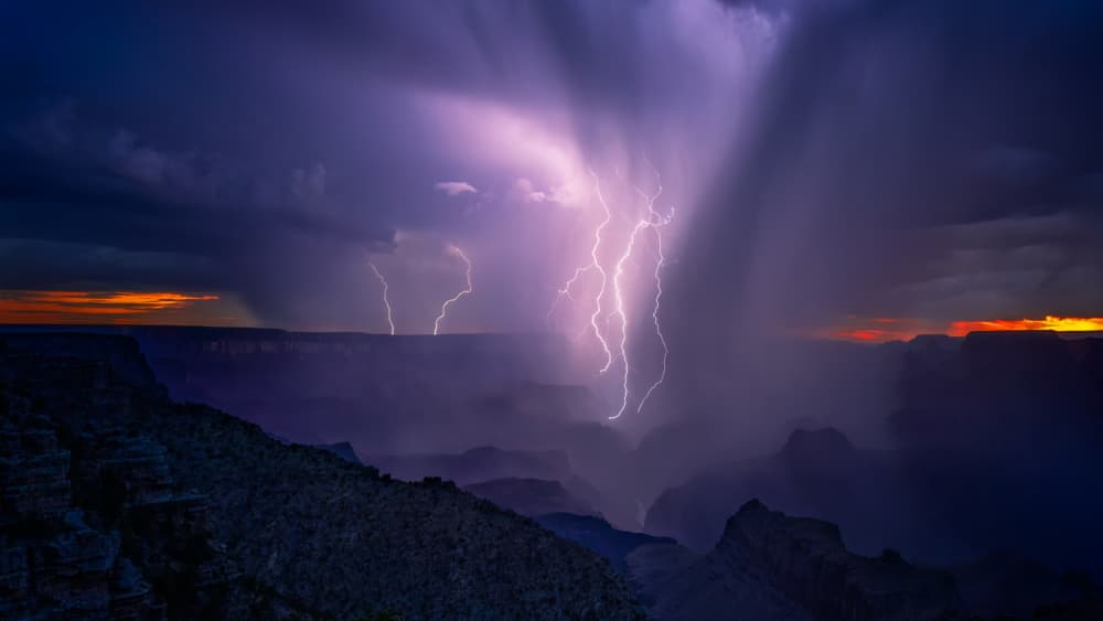 Grand Canyon Lightning Storm by Hanping Xiao — canvas wall art