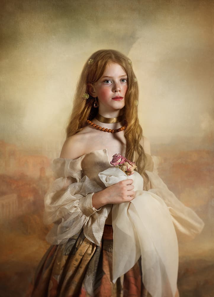 Dreamy Girl With Roses by Svetlana Melik-Nubarova — canvas wall art
