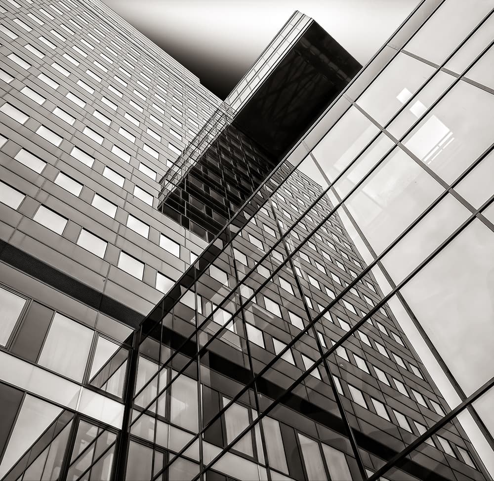 Reflected City Geometry by Tomasz Buczkowski ( Tomush ) — canvas wall art