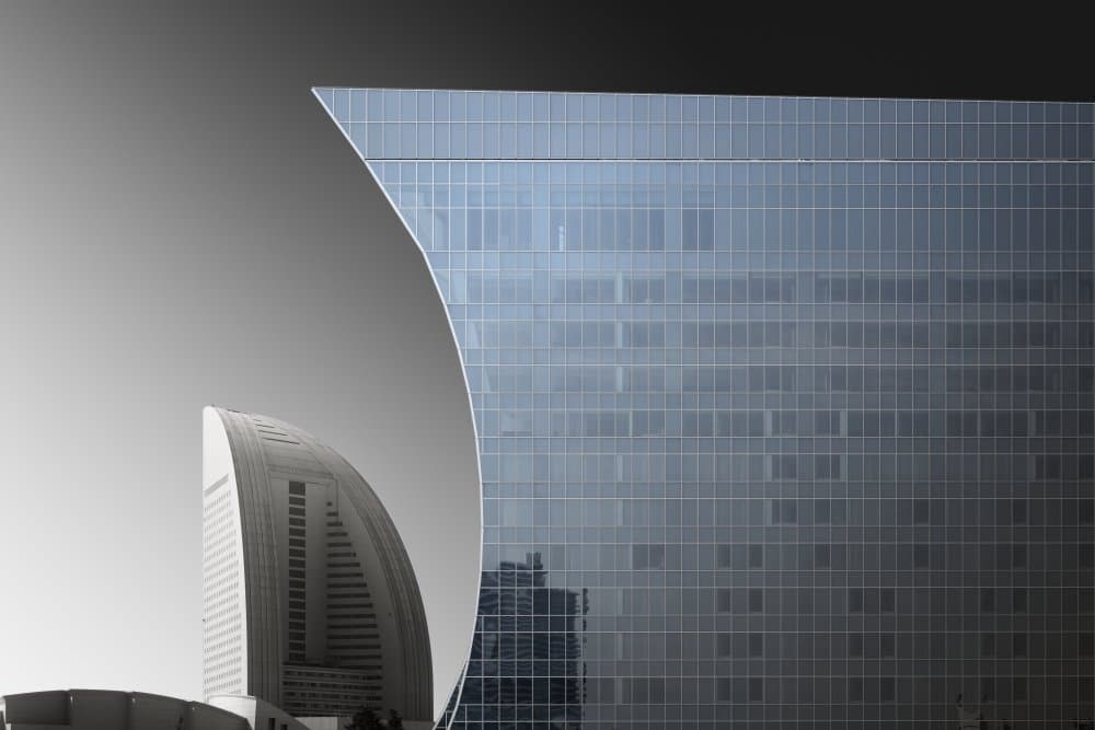 Curved Glass Architecture by Akira TAKAUE — canvas wall art