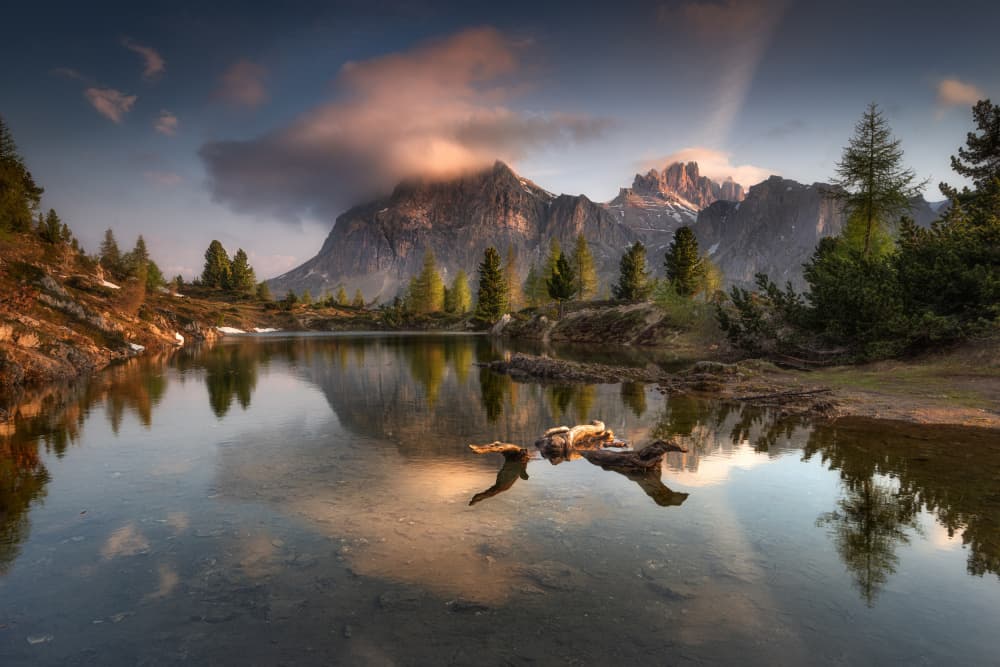 Golden Mountain Reflections by Adam Pachula — canvas wall art