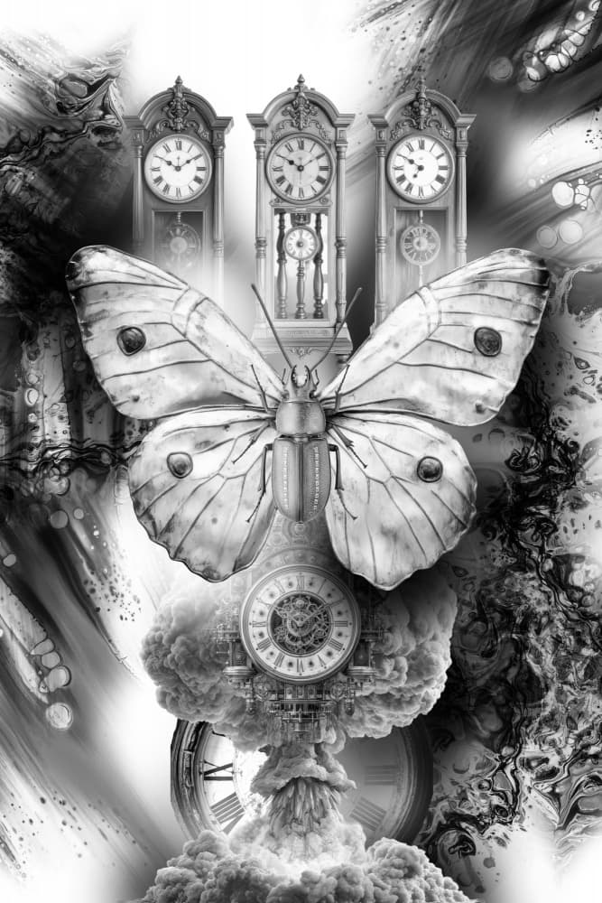 Atomic Butterfly Clocks by Rafal Kulik — canvas wall art