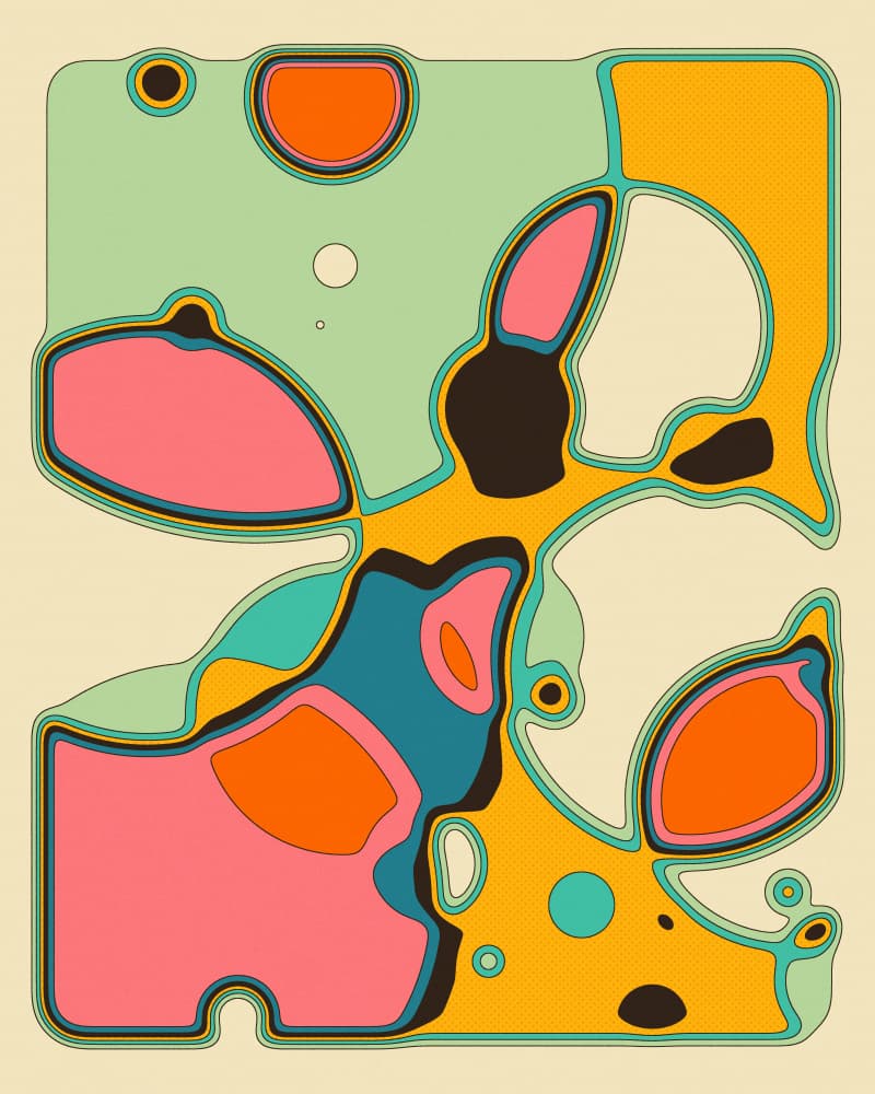 Vibrant Organic Shapes by Jazzberry Blue — canvas wall art