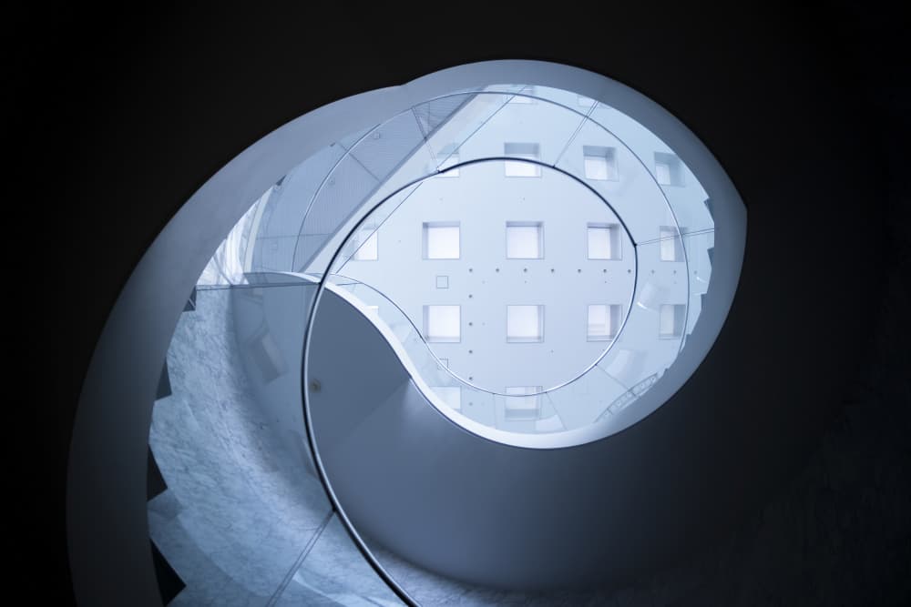 Modern Spiral Staircase by Tomoshi Hara — canvas wall art