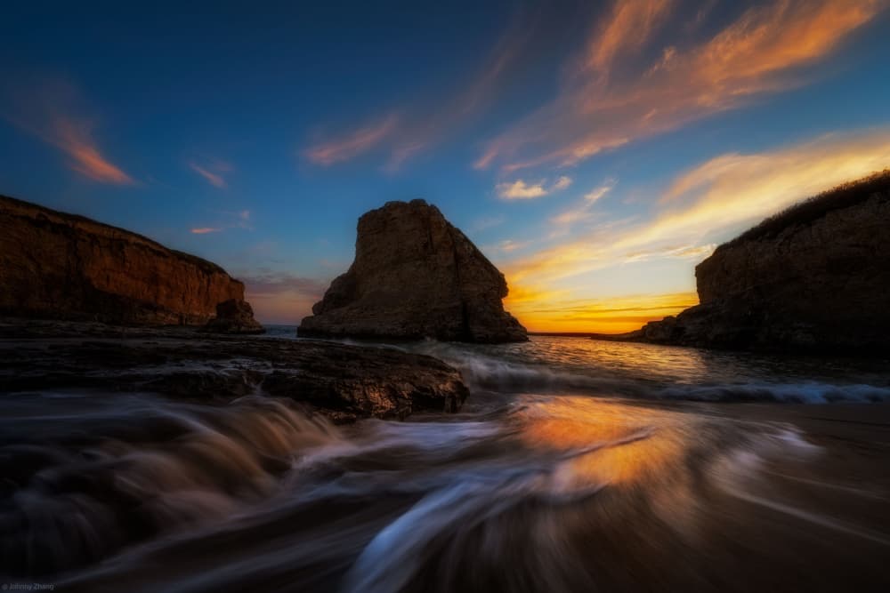 Golden Beach Sunset by Johnny Zhang — canvas wall art