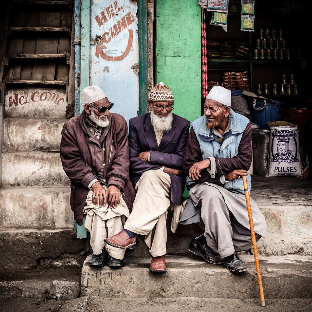 Street Corner Conversation by Marco Tagliarino — canvas wall art