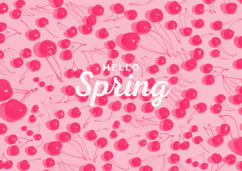 Hello Spring Cherries by Julia Ramiro — canvas wall art