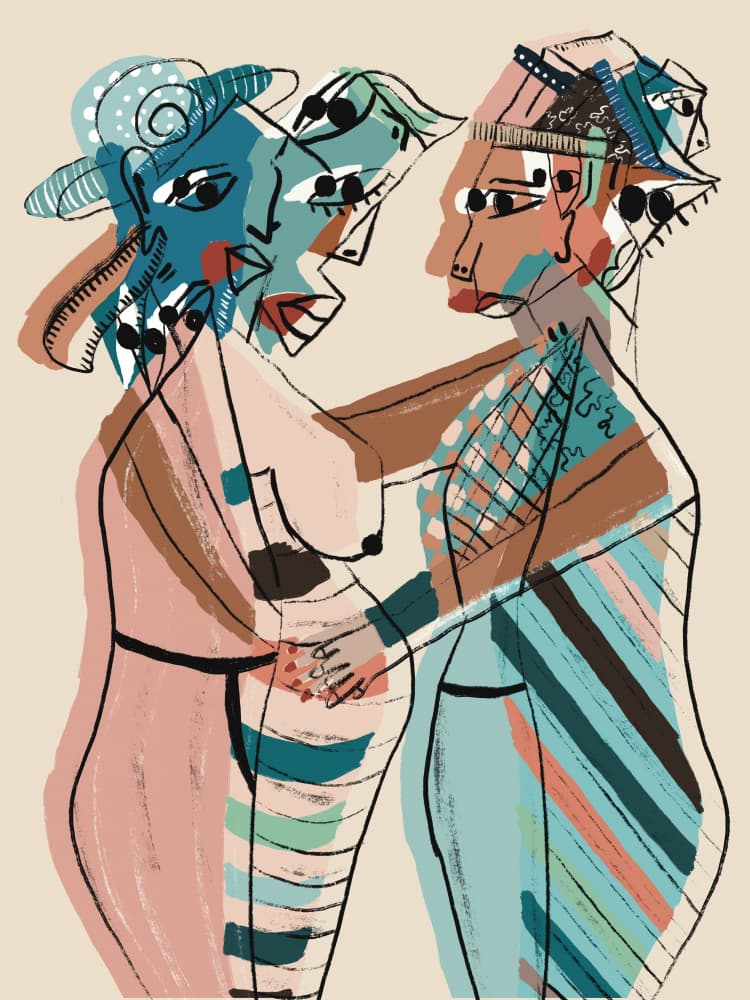 Abstract Women Embrace by GIovanna Gil Alves — canvas wall art