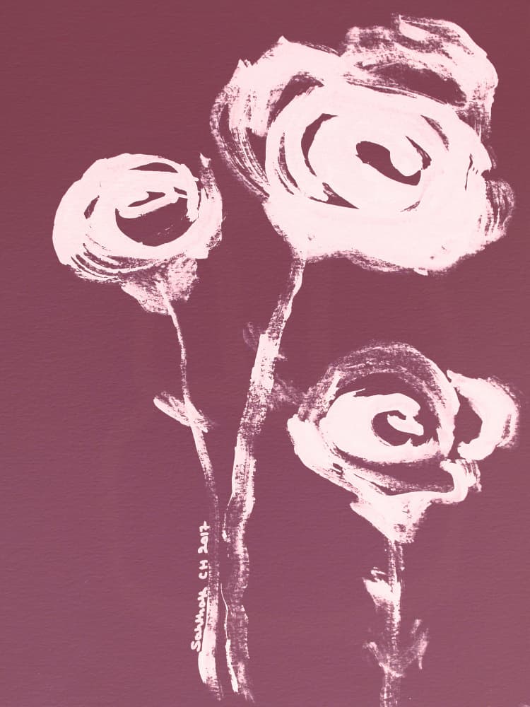 Pink Abstract Roses by Santhosh ch — canvas wall art
