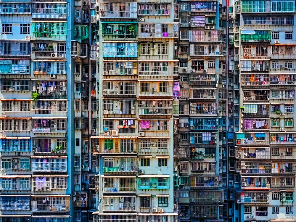 Colorful City Facade by Tong Ho Chung Howard — canvas wall art
