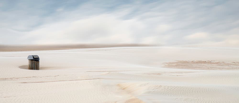 Solitary Bin on Dunes by Gilbert Claes — canvas wall art