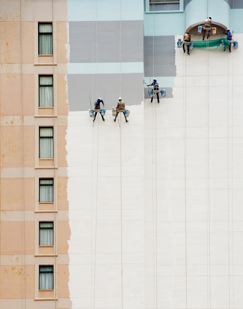 High Rise Painters At Work by Wayne Pearson — canvas wall art