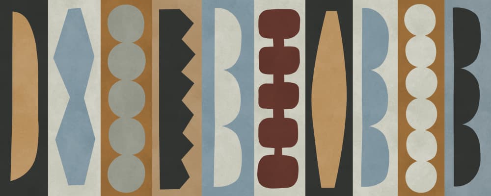 Midcentury Geometric Shapes by Vitor Costa — canvas wall art