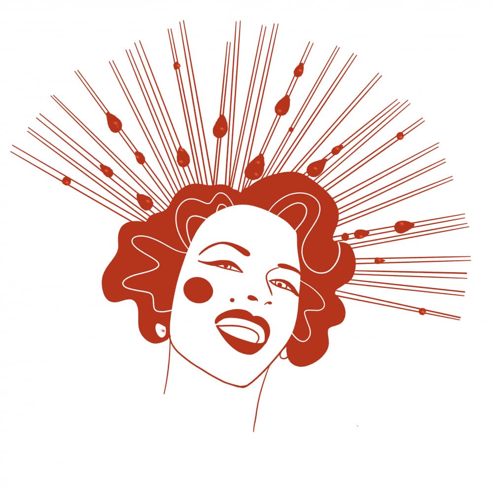 Smiling Red Radiance by Mela Patterns — canvas wall art