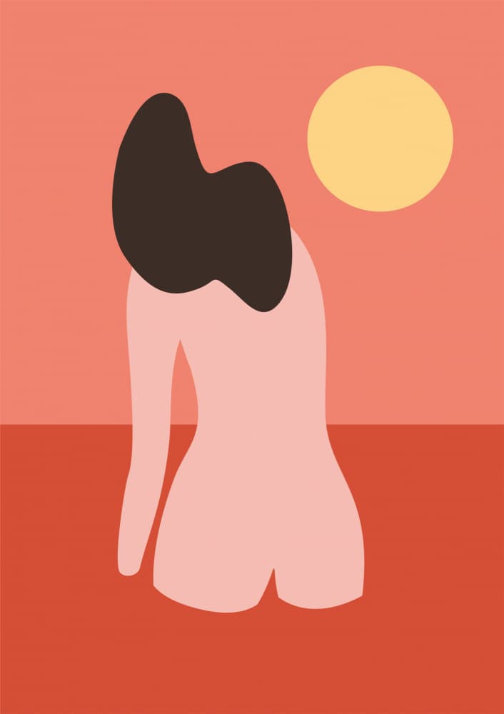Serene Sunset Dip by The Printable Studio — canvas wall art