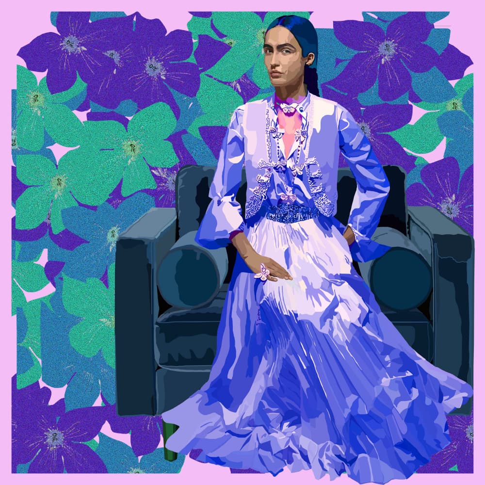 Vibrant Fashion Portrait by Lynnda Rakos — canvas wall art