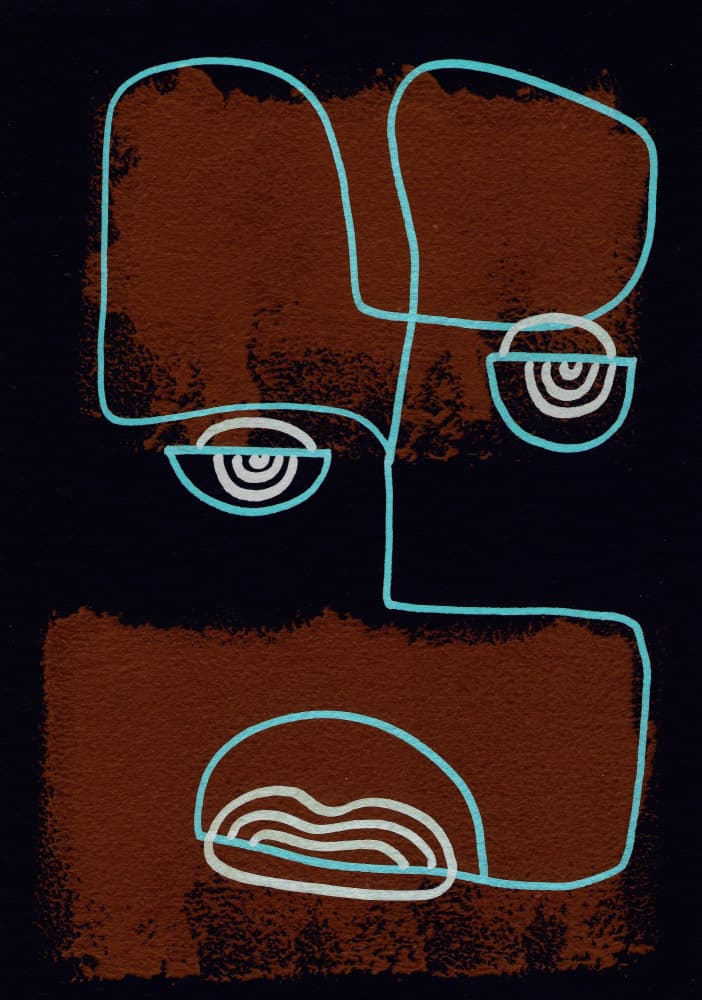 Pensive Abstract Portrait by Santhosh ch — canvas wall art