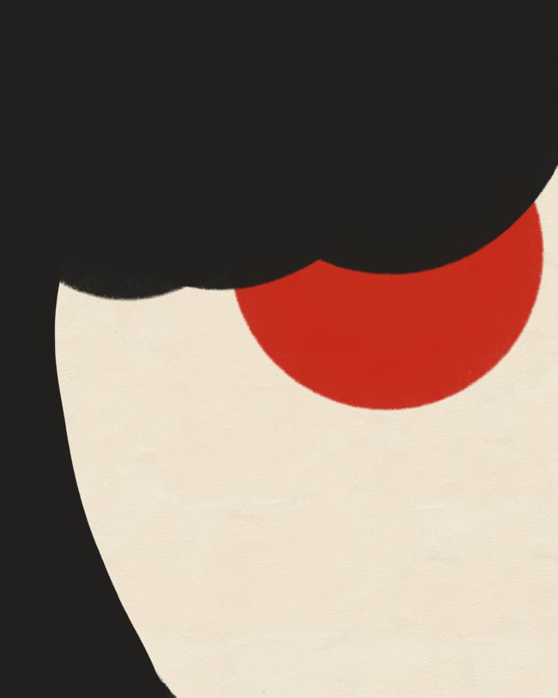 Minimalist Red Circle Face by Deepthi s — canvas wall art