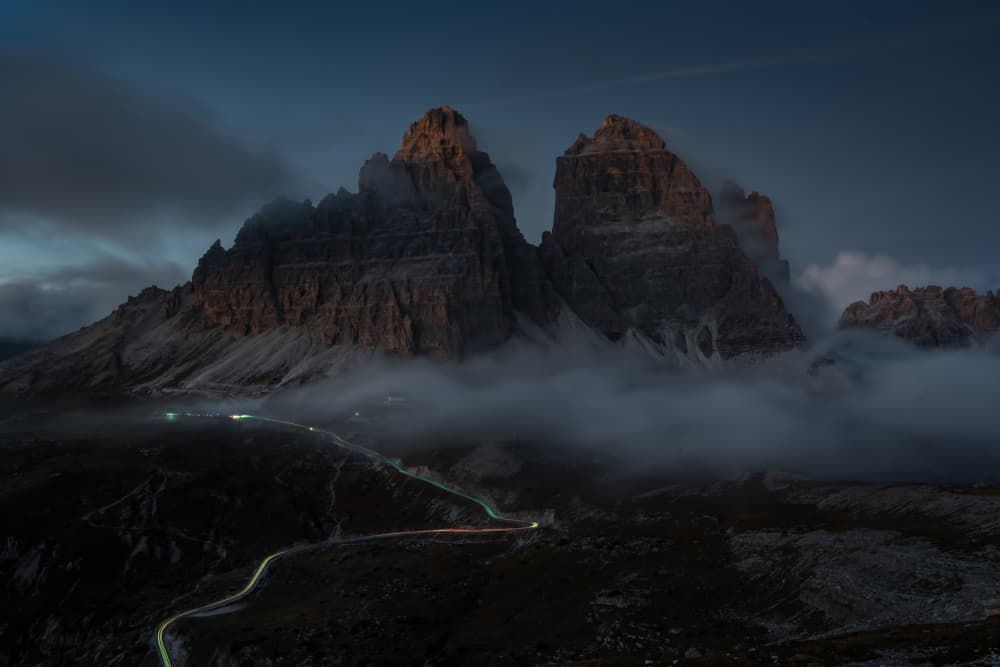 Misty Twilight Mountain Peaks by Yongnan Li (李永男) — canvas wall art