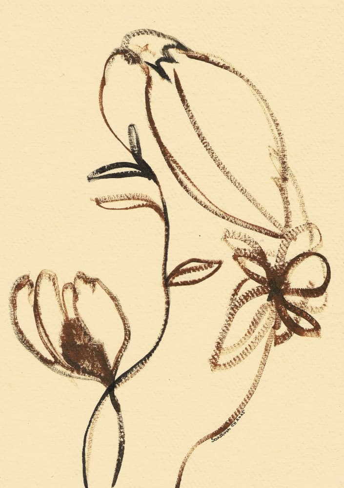 Organic Floral Sketch by Santhosh ch — canvas wall art