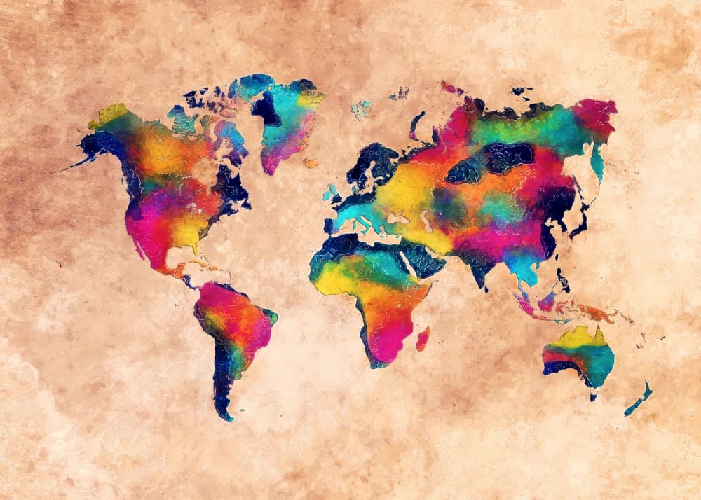 Map of the World (10) by Justyna Jaszke — canvas wall art