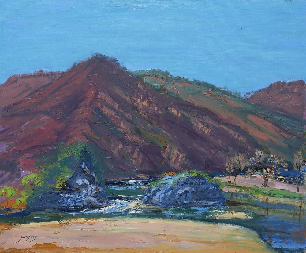 Serene Mountain Beach by Jukyong Park — canvas wall art