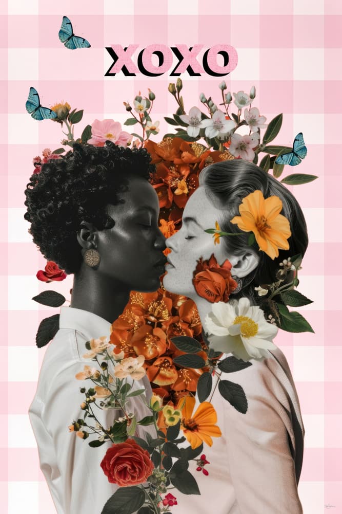 Romantic Floral Embrace by Sue Skellern — canvas wall art