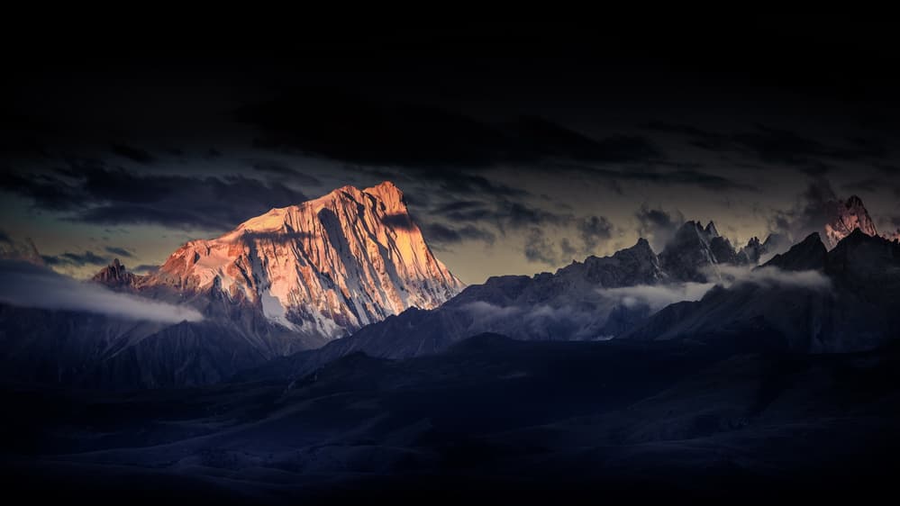 Majestic Mountain Glow by qiye — canvas wall art