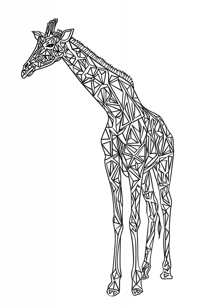 Modern Geometric Giraffe by Justyna Jaszke — canvas wall art