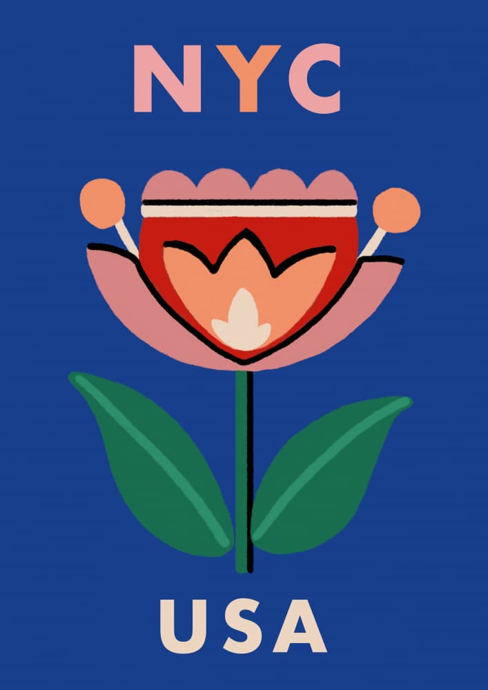NYC Folk Flower by Nidhi Kachhadiya — canvas wall art
