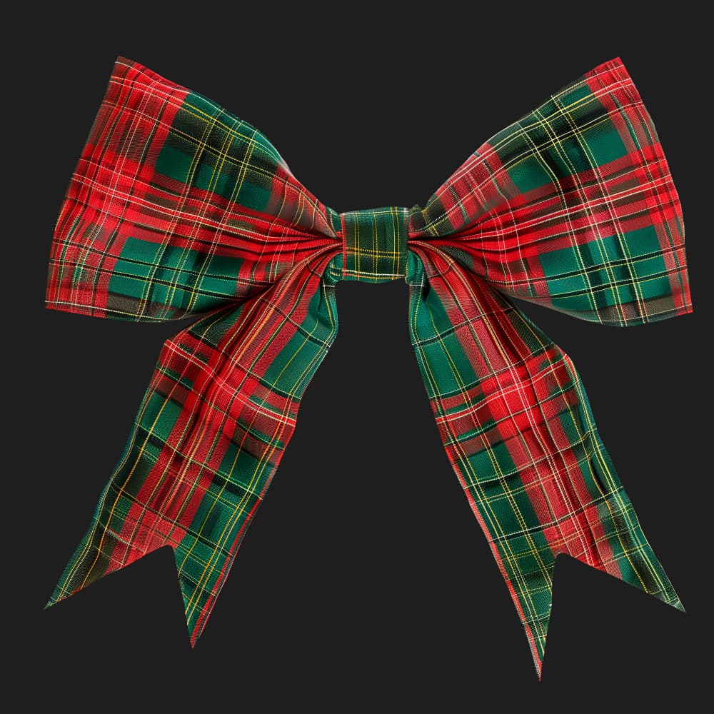 Festive Plaid Bow by Marika Barsrsind β canvas wall art