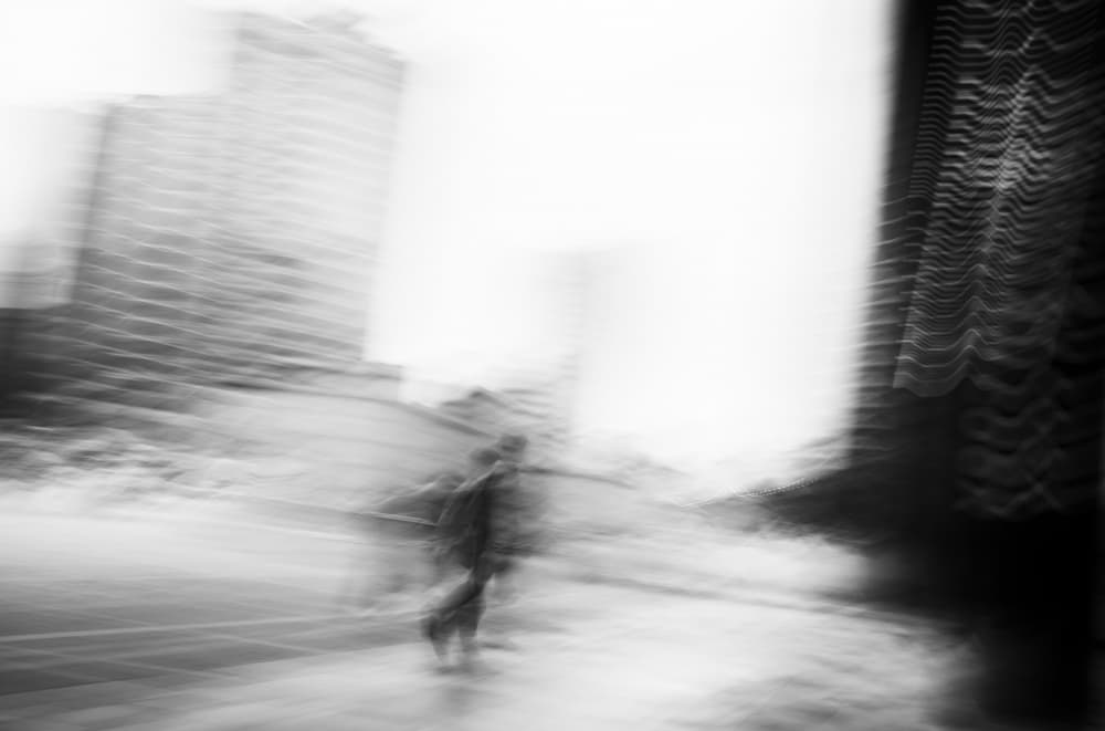 Blurred City Walk by Swen MUN — canvas wall art