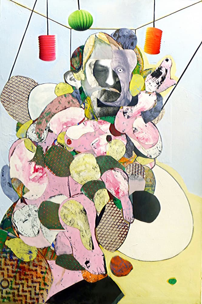 Abstract Man with Lanterns by Pascal Marlin — canvas wall art
