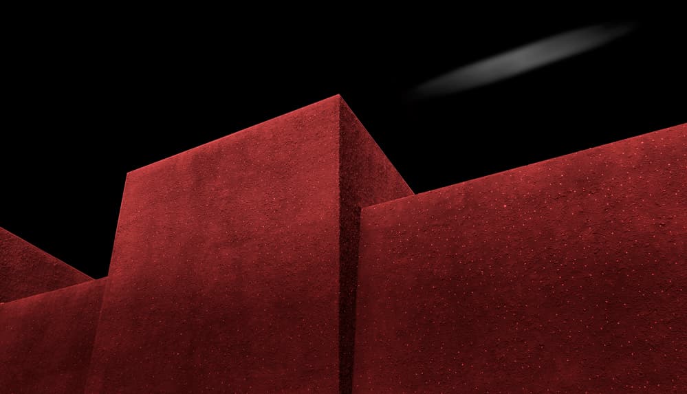 Red Geometric Architecture by Muhammad Almasri — canvas wall art