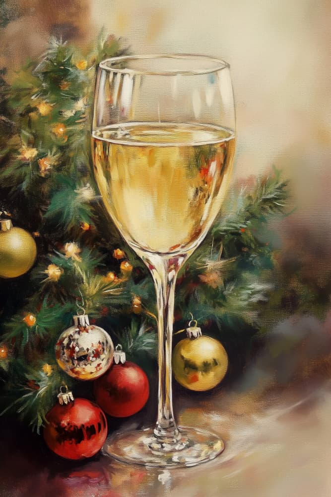 Sparkling Holiday Cheers by Melloi Art Prints — canvas wall art