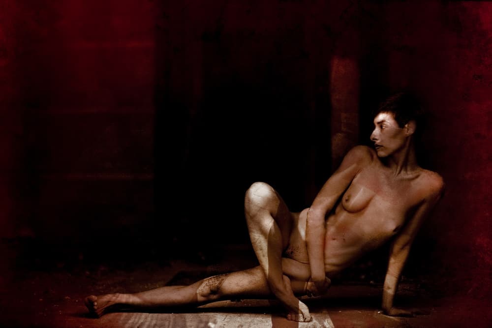 Red Nude Reclining by Thanakorn Chai Telan — canvas wall art