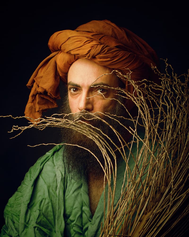 Mysterious Turban Portrait by Mehdi Mokhtari — canvas wall art
