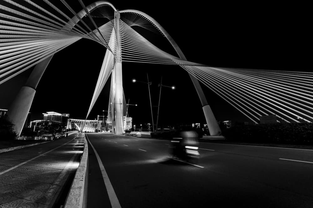 Dynamic Night Bridge by Alin Federiga — canvas wall art