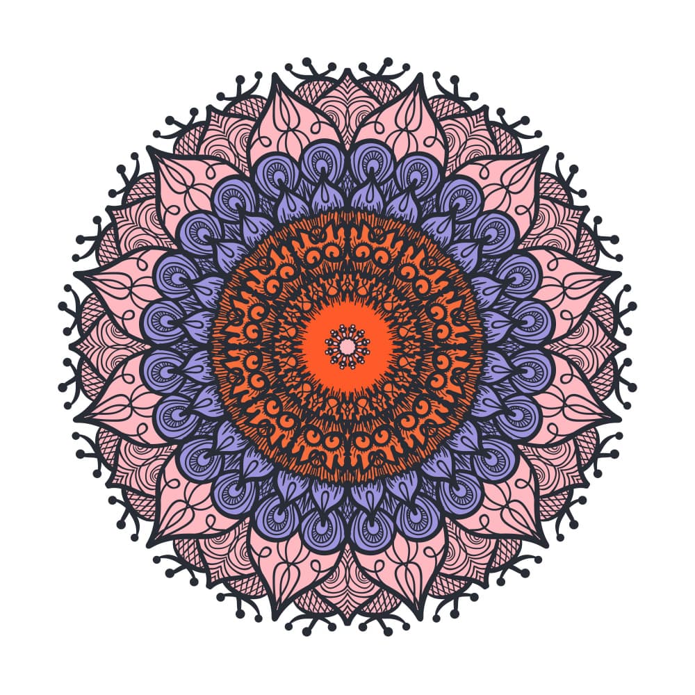 Vibrant Floral Mandala by Marika Barsrsind β canvas wall art