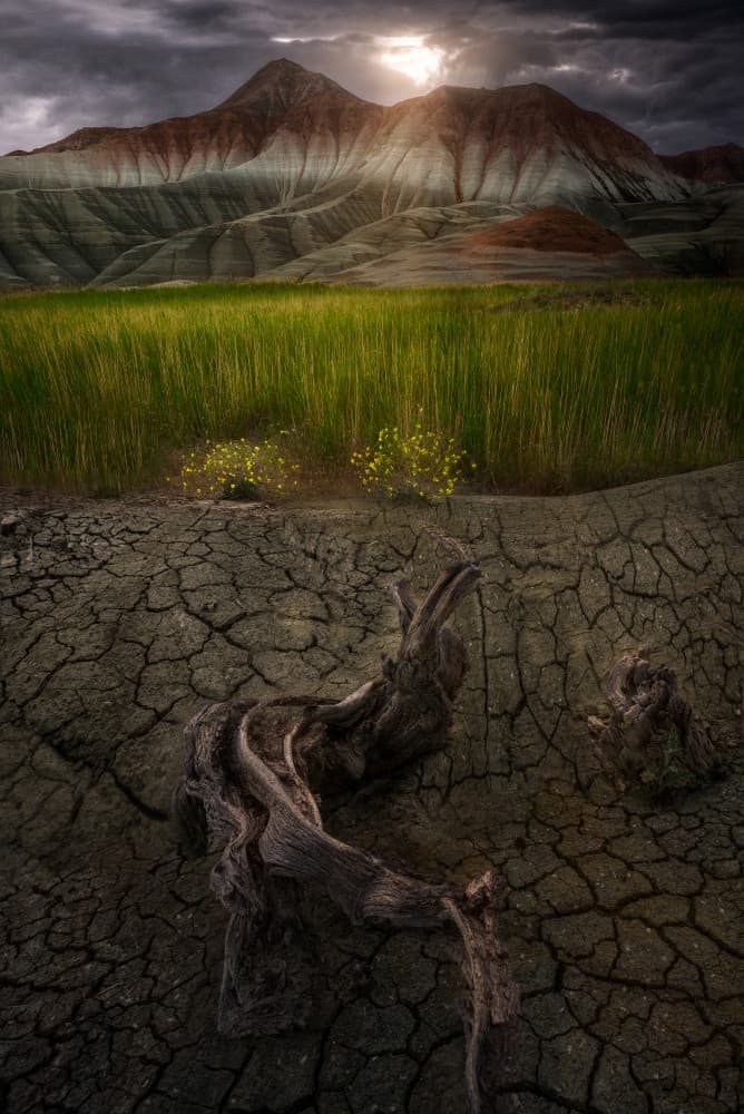 Dramatic Mountain Sunlight by SANDEEP MATHUR — canvas wall art