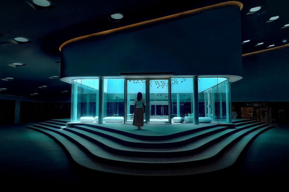 Modern Blue Light Entrance by MingLun Tsai (蔡明倫) — canvas wall art