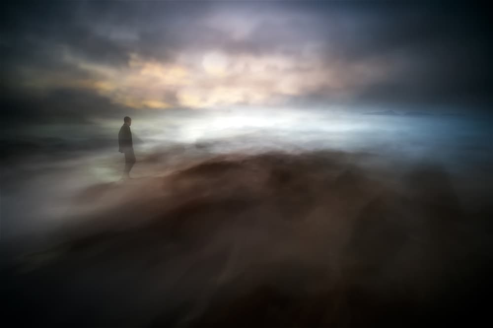 Solitary Figure Misty Horizon by Santiago Pascual Buye — canvas wall art