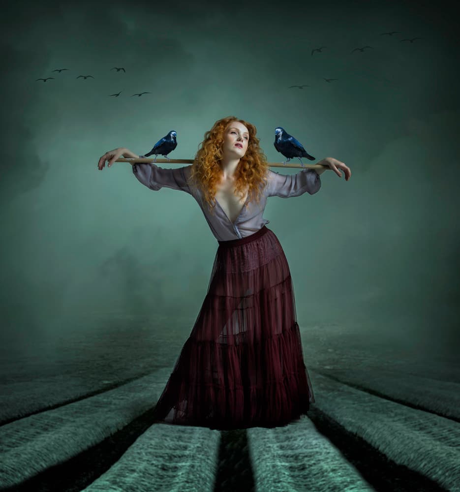 Ethereal Woman and Birds by Catchlight Studio — canvas wall art