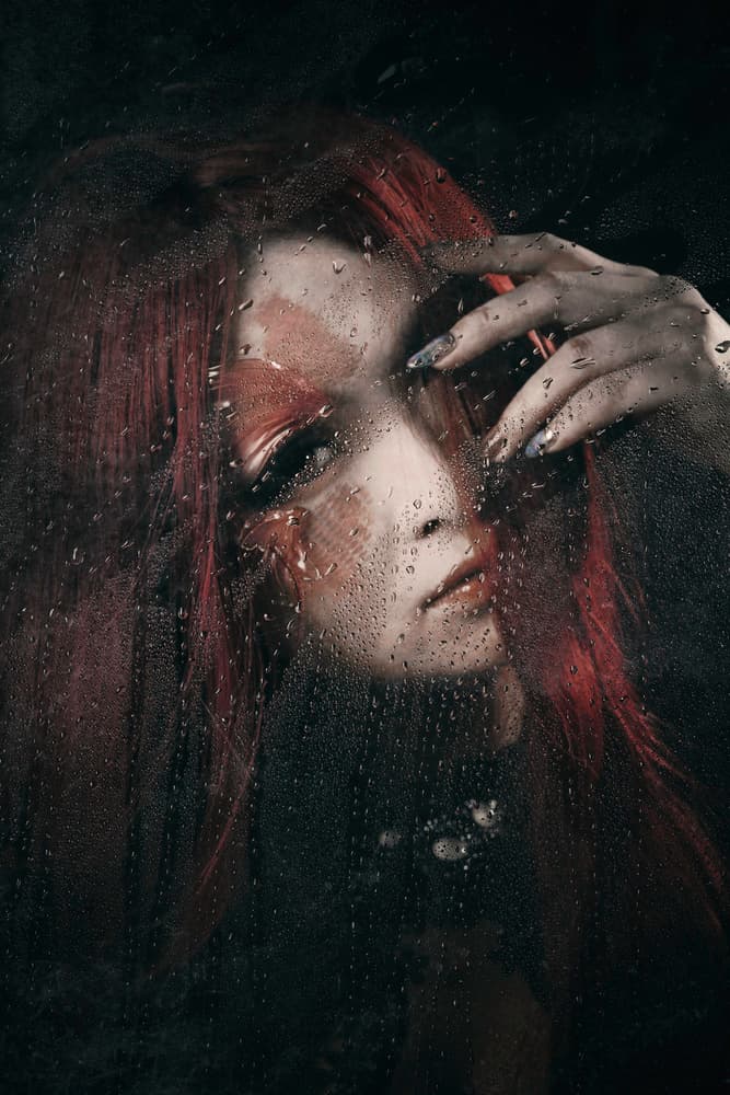 Intense Red Hair Portrait by KOIKI — canvas wall art