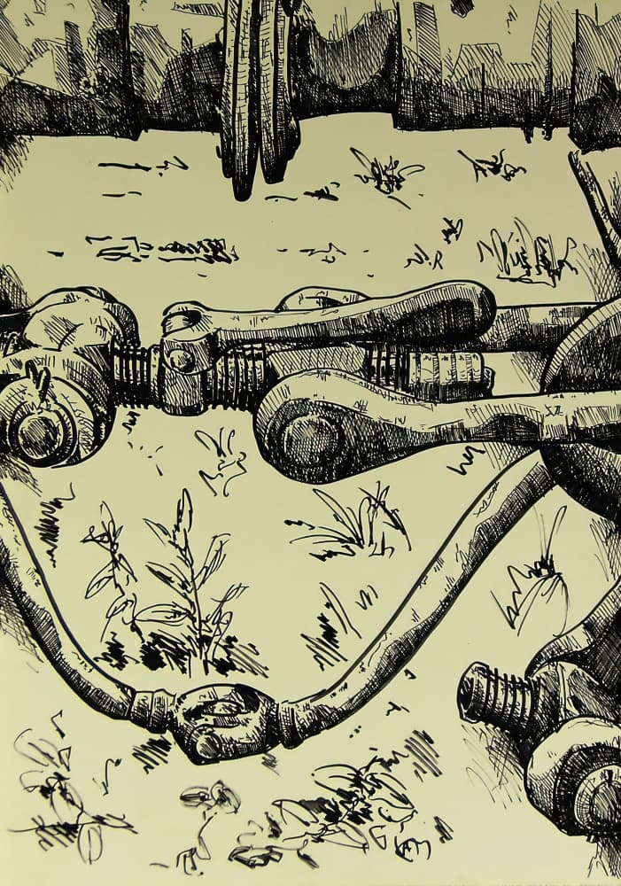 Industrial Nature Illustration by Kulik — canvas wall art