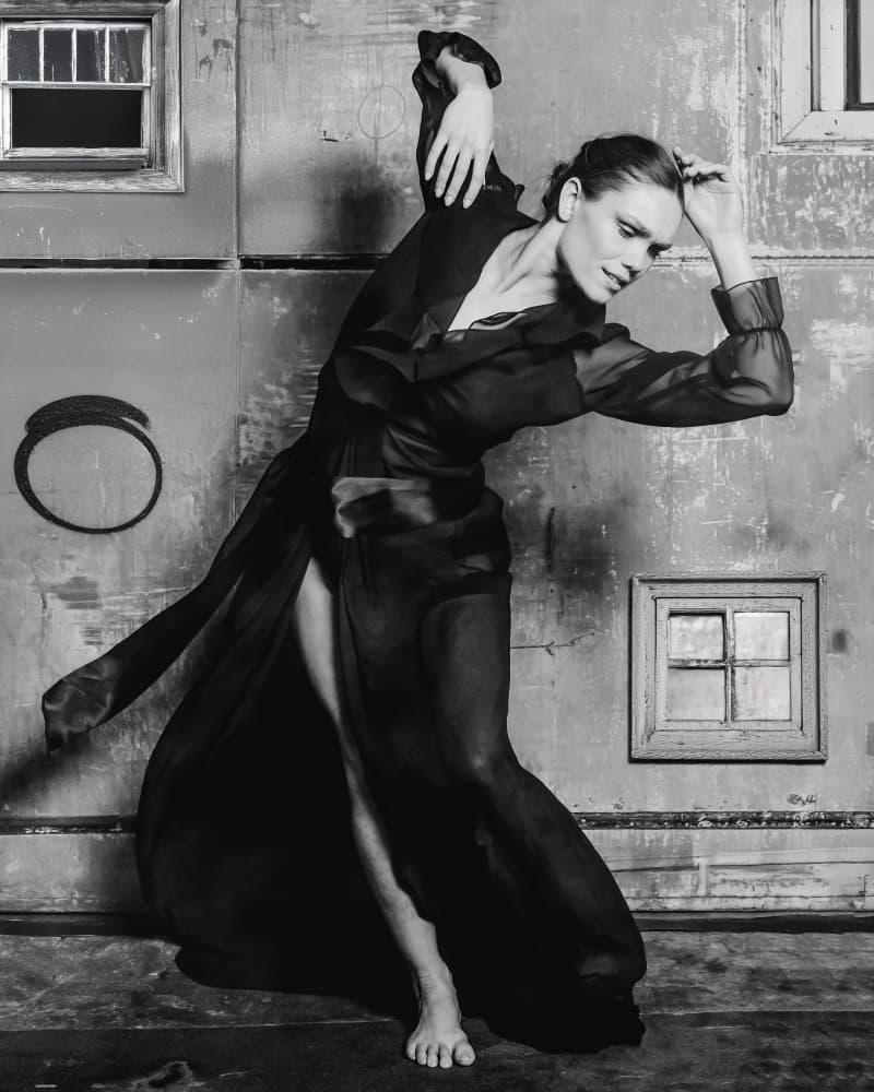 Graceful Black Dress Dance by Tyler McAuley — canvas wall art