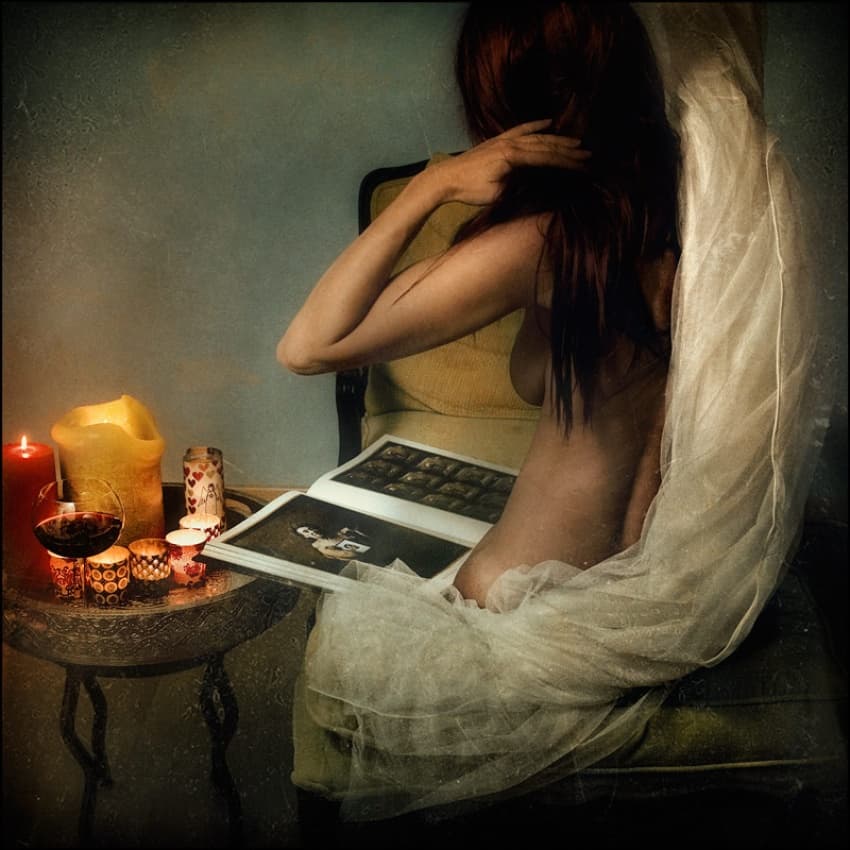 Intimate Evening Reading by ambra — canvas wall art